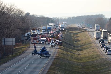 -- Troopers are working a fatal crash involving four tractor-trailers and four cars that closed Interstate 81 south in Rockbridge County Wednesday. . Wreck on interstate 81